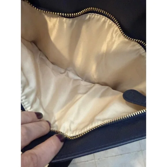 Lily Jade Anna Navy Blue Vegan Leather Diaper Bag Backpack Crossbody Tote - Picture 12 of 17